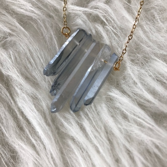 Smoky Quartz Crystal Point Necklace 14k gold - Picture 2 of 8